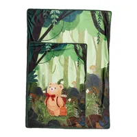 Anpassbare Cartoon Forest Animals Print Decke Baby Lovey Tier decke Warme Reise Bär Print Throw Blanket