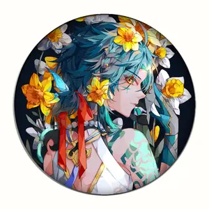 New Arrival Japanese anime design game characters metal acrylic Button badge With Printing Pattern
