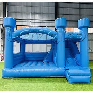 Nouveau château gonflable d'air de PVC commercial 0.55 sautant le château plein d'entrain blanc de videur de lune de mariage pour la location - Product Image 3