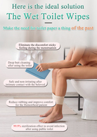 Lingettes humides jetables pour toilettes