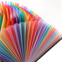 Porte-documents accordéon A4 Rainbow Index en PP, organiseur vertical multicouche, imprimé UV, outil essentiel pour les papiers d'examen et les documents