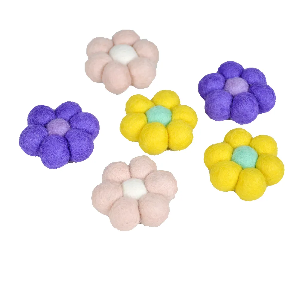 Felt Ball Flowers For Decoration