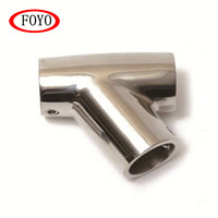 Raccord en T à 60 degrés en acier inoxydable 316 de qualité marine, connecteur de tuyau, pour nouveaux garde-corps de bateau, rampes de yacht, supports d'auvent