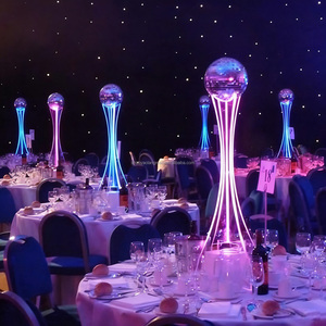 Wedding T Stage Ball LED Light-up <strong>Table</strong> Centerpiece, Suitable for Wedding Party Dance Evening <strong>Table</strong> <strong>Decoration</strong> - Product Image 2