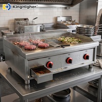 Gewerblicher Gas-Grill mit Flacher Grillplatte aus Edelstahl für Theke, Teppanyaki, LPG, Burger, Food Truck, Restaurant-Küchenausstattung