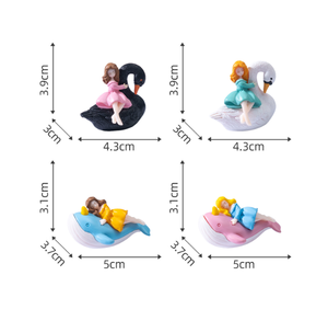 Figuras de Princesa Montada en Animales (<span class=keywords><strong>Cisne</strong></span>, Ballena) para Niñas, de Fantasía, de Ensueño, Durmientes, 3D, Coleccionables, Adorno para Pastel, Recuerdo de Fiesta, Regalo, Venta al por Mayor - Product Image 2