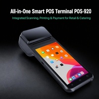 Terminal de point de vente Android 13.0 Quad-Core 2.0 GHz de 5,5 pouces, scanner de codes-barres professionnel, imprimante thermique 58 mm, Bluetooth/WiFi/USB NFC