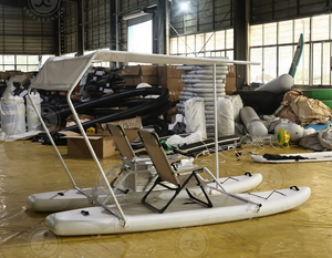 <span class=keywords><strong>Catamaran</strong></span> gonflable en PVC, yacht à moteur, croisière avec moteur hors-bord électrique, équipement de loisirs aquatiques gonflable pour passagers - Product Image 3