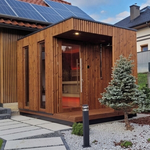 Nouvelle Arrivée : Cabine <span class=keywords><strong>de</strong></span> Sauna Extérieure en Bois Carbonisé Isolée et Étanche, Modèle A-Frame, pour Complexes Hôteliers, Fermes et Jardins - Product Image 4