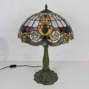 Longhuijing 16inch AC Powered LED Multicoloured European Flexible LOVE Stained Glass for Art Lampshade Table Lamp Lotus - Product Image 6