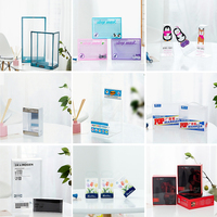 Boîte en plastique transparente pliable de haute qualité avec option de gaufrage pour la papeterie de bureau, les fournitures artistiques, l'emballage de présentation, la forme et le logo personnalisés