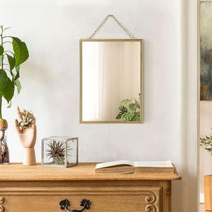 12x16 <span class=keywords><strong>inch</strong></span> mộc mạc thiết kế hiện đại treo gương sắt đen với chuỗi cho phòng tắm ăn uống và phòng khách tường - Product Image 2