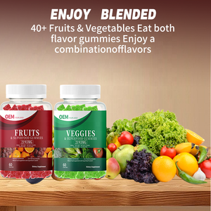 เยลลี่ผลไม้และผักออร์แกนิกแบบ OEM/ODM แบรนด์ส่วนตัว ปราศจากน้ำตาล ผลิตภัณฑ์เสริมอาหารเยลลี่ที่มีผลไม้และผักมากกว่า 40 ชนิด - Product Image 2