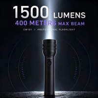 Lampe torche tactique rechargeable par USB, super lumineuse, en alliage d'aluminium, LED haute puissance, étanche IP64, faisceau de 400-500 m