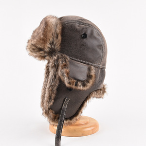 Lei Feng Hat With Ear Flaps Black Coffee Color Adjustable Head Circumference Foldable Neck Protector For Men Winter Warmth - Product Image 4