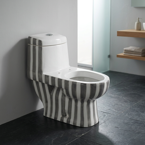 โถสุขภัณฑ์เซรามิคแบบชิ้นเดียว สีลายม้าลาย ระบบชำระล้างแบบ Washdown พร้อมระบบ Dual Flush และฝารองนั่งแบบปิดนุ่มนวล - Product Image 3