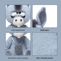 Peluche longue en forme de mouton bleu, coussin de sommeil, cadeau d'anniversaire, coton PP
