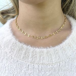 رخيص بسعر الجملة سلسلة حبوب قهوة عتيقة 4 أو 18 قيراط قلادة نسائية مطلية بالذهب غير متلاشية سلسلة أنف خنزير مشهورة - Product Image 5