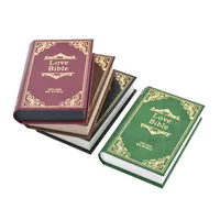 Nouveau design Petit livre biblique en forme de bijoux de mariage Emballage cadeau Boîte à bagues vidéo