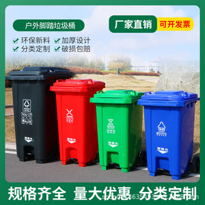 Manufacturer customizes <b>large</b> outdoor sanitation trash cans for commercial use with foot pedals, thickened and for use in - Product Image 3