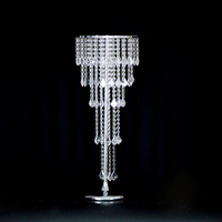 Support floral haut en acrylique argenté avec perles de cristal pour centre de table de mariage, décoration de table, événements, fêtes et cérémonies