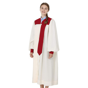 Robe de Pasteur Religieuse Transfrontalière Rouge et Blanche Broderie Croix Vêtement d'Église pour Hommes Tenue de Spectacle Théâtral - Product Image 2