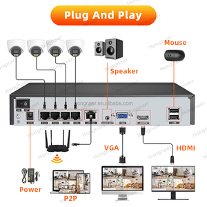 Hongnaer 4/5/8MP 4/8/16CH POE Dome Video di sorveglianza domestica Set di telecamere di sicurezza sistema Wireless NVR POE IP sistema di telecamere <span class=keywords><strong>CCTV</strong></span> - Product Image 3