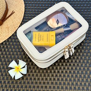 Trousse <span class=keywords><strong>de</strong></span> Maquillage <span class=keywords><strong>de</strong></span> Voyage Double Couche Transparente, Petite Pochette Organisateur Cosmétique, Étui <span class=keywords><strong>de</strong></span> <span class=keywords><strong>Toilette</strong></span> pour Essentiels <span class=keywords><strong>de</strong></span> Voyage - Product Image 5