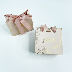 Bolsas de Papel Mini de Lujo con Lámina Dorada, Bolsas de Regalo Pequeñas Personalizadas con Lazo para Joyería de Marca y Embalaje de Regalos Cosméticos - Product Image 5