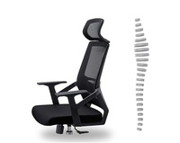 Fauteuil de bureau ergonomique à dossier haut réglable avec pivotement et soutien lombaire