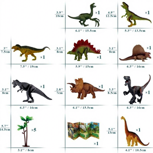 Nuovo Set Valigia con Modellini di Dinosauri in Plastica, Tappeto Giungla con <span class=keywords><strong>Animali</strong></span>, Giocattolo Educativo per Bambini 4-6 Anni, Unisex - Product Image 4