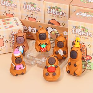 Llavero de silicona con diseño de capibara de luz de colores, caja sorpresa, 24 piezas, juguete de dibujos animados para regalo del Día del Niño - Product Image 3