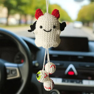 Nuevos Adornos de Halloween de Muñecos Fantasma Lindos para Espejo Retrovisor de Coche, Adornos Hechos a Mano con Ganchillo, Productos Terminados Transfronterizos - Product Image 6