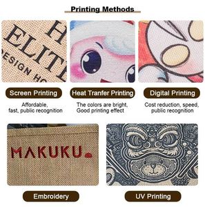 Hot Sale Durable <b>Large</b> Capacity Jute Shopping <b>Bags</b> Portable Customized Logo Printing Hemp Tote <b>Bag</b> - Product Image 6