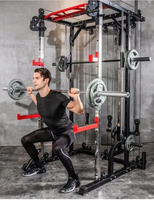 Appareil de musculation multifonctionnel tout-en-un commercial : Smith Machine, Power Rack, Crossover à câbles