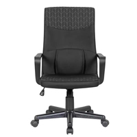 Chaise de bureau pivotante moderne à dossier haut, design contemporain, tissu noir, ergonomique, pour manager, chaise de bureau pour invités, pivotant à 360°