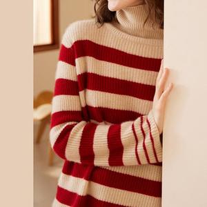 Vêtements de créateur pour femmes, mode décontractée, motif uni, respirant, 100% cachemire, haut tricoté d'automne, <span class=keywords><strong>pull</strong></span> à col roulé pour femmes - Product Image 4
