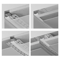 Profil LED flexible en alliage d'aluminium anodisé KC avec couvercle en silicone pour installation encastrée dans le plâtre