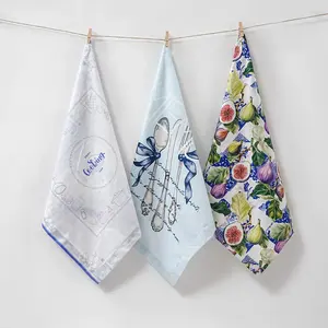 Кухонные полотенца из хлопка с принтом на заказ | Салфетка из льняной смеси | Небольшая поставка для заказа - Product Image 3