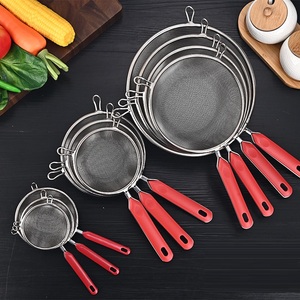 Hộ Gia Đình Nhà máy đồ dùng nhà bếp đôi tai lưới dầu thép không gỉ lọc lọc sàng với màu đỏ xử lý - Product Image 3