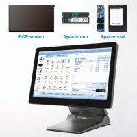 Sistema POS Todo en Uno de 15.6 Pulgadas, Terminal de Facturación con Pantalla Táctil de 10 Puntos, Caja Registradora con Sistema Operativo Android/Windows, NFC, Wi-Fi 6, 8GB