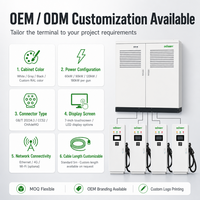Chargeur EV ultra-rapide DC 240kW/360kW/480kW/720kW CCS2/CHAdeMO/GB/T multi-prises IP55, armoire d'alimentation EVSE nouvelle génération pour flottes intensives