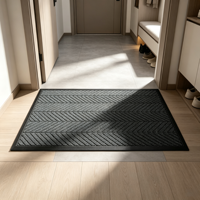 Tapis d'entrée commercial en fibre de polyester avec support en PVC pour intérieur, extérieur, maison, hôtel