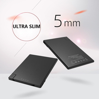 Banque d'alimentation à carte ultra-mince Mini banque d'alimentation portable 5000mAh avec câble intégré Banques d'alimentation minces en gros avec câble de type c