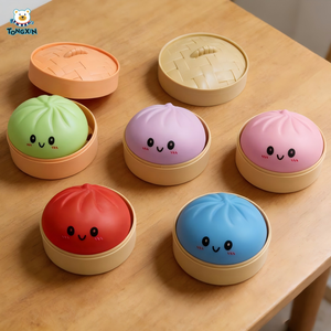 Boîte de jouets Squishies Rainbow Mystery Dumpling, boules sensorielles <span class=keywords><strong>anti</strong></span>-<span class=keywords><strong>stress</strong></span> scintillantes en forme de pain vapeur coloré - Product Image 5
