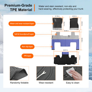 Tappetino posteriore schienale posteriore rivestimento Cargo tappetino per 2003 2017 <span class=keywords><strong>Ford</strong></span> Expedition resistente TPE tappetino bagagliaio - Product Image 6