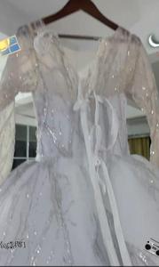 Robe de mariée de luxe 2024 à manches longues, style princesse, avec grande traîne, pour une allure de mariée élégante et raffinée - Product Image 6