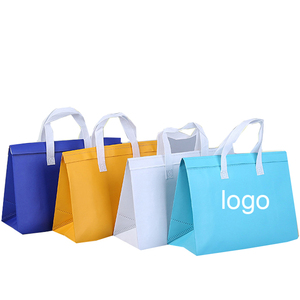 Eco friendly logo personalizzato non tessuto picnic cibo isolato pranzo borsa da asporto borse termiche termiche - Product Image 1