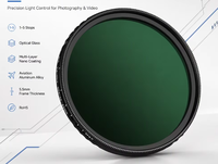 Filtre ND Variable GiAi Custom VND2-32 pour Objectif d'Appareil Photo Reflex Numérique Nikon Sony Canon 67mm 72mm 77mm 82mm Verre OEM ODM