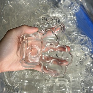 DIY Clear Cat Paw TPR Hollow Transparent Ball Stress Relief Squeeze Toy Decompression Mold Fun Gift for Kids and Adults - Product Image 2